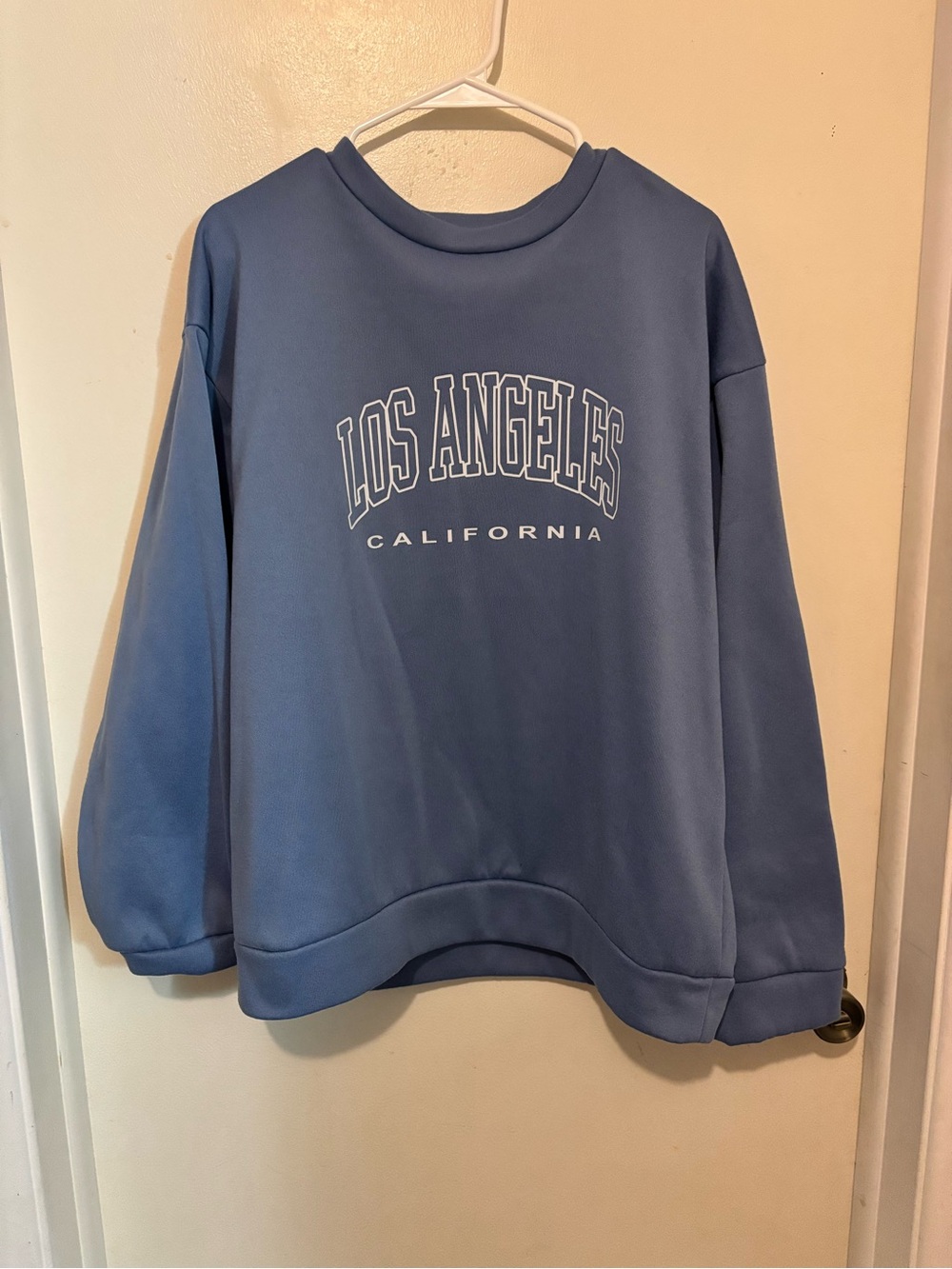 SHEIN Blue Los Angeles California Crewneck Sweatshirt